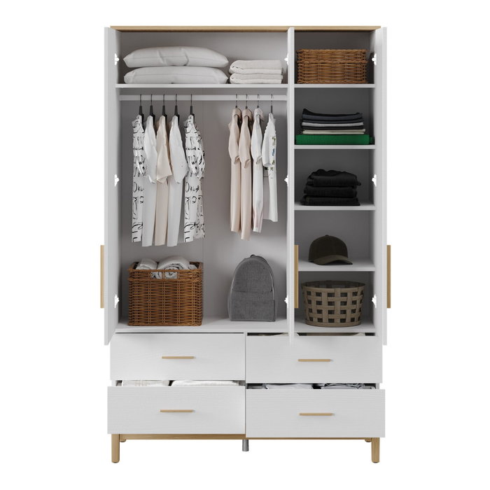 Hanah Home Armario Etto Mm1.44.03.C1 Madera y Roble Blanco Hanah Home Armario Etto Mm1.44.03.C1 Madera y Roble Blanco